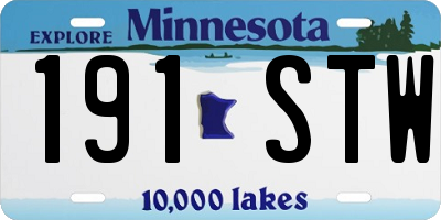 MN license plate 191STW