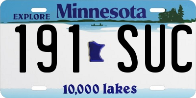 MN license plate 191SUC
