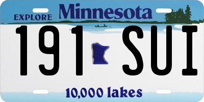 MN license plate 191SUI