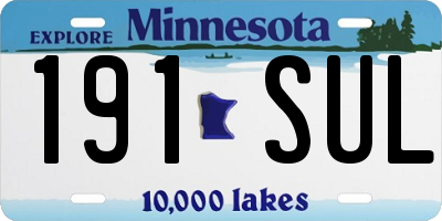MN license plate 191SUL