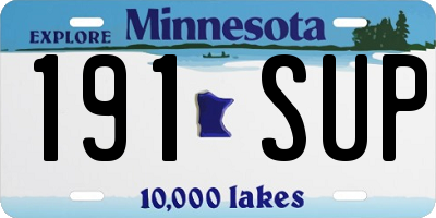 MN license plate 191SUP