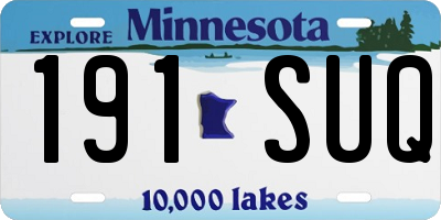 MN license plate 191SUQ