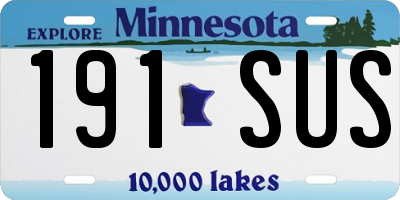 MN license plate 191SUS