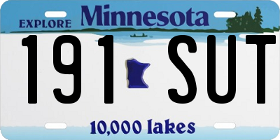 MN license plate 191SUT