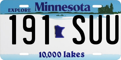 MN license plate 191SUU