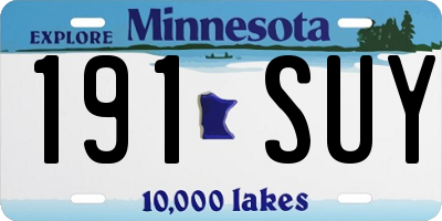 MN license plate 191SUY