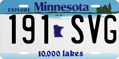 MN license plate 191SVG
