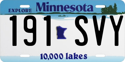 MN license plate 191SVY