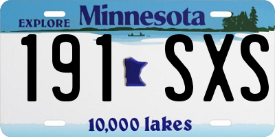 MN license plate 191SXS