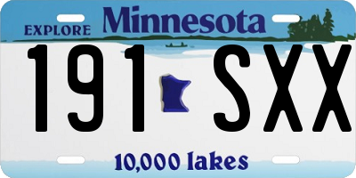 MN license plate 191SXX