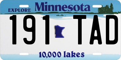 MN license plate 191TAD