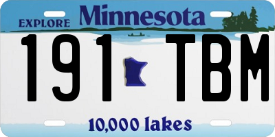 MN license plate 191TBM