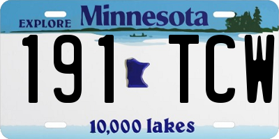 MN license plate 191TCW