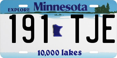 MN license plate 191TJE