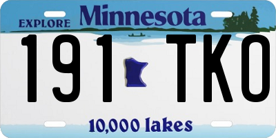 MN license plate 191TKO