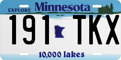 MN license plate 191TKX