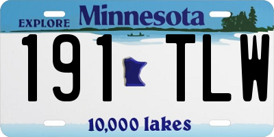 MN license plate 191TLW
