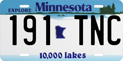 MN license plate 191TNC