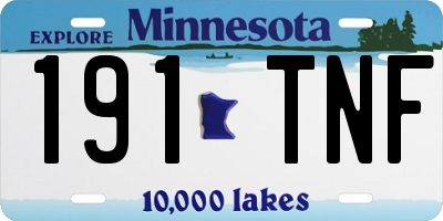 MN license plate 191TNF