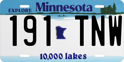 MN license plate 191TNW