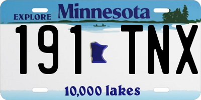 MN license plate 191TNX