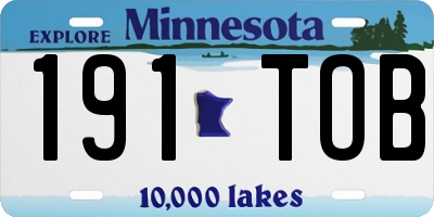 MN license plate 191TOB