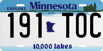 MN license plate 191TOC