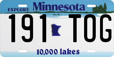 MN license plate 191TOG