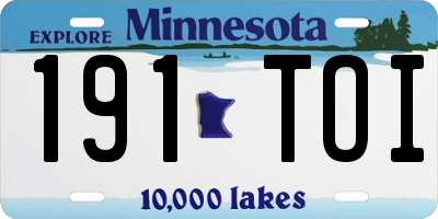 MN license plate 191TOI