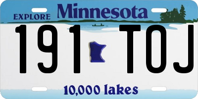 MN license plate 191TOJ