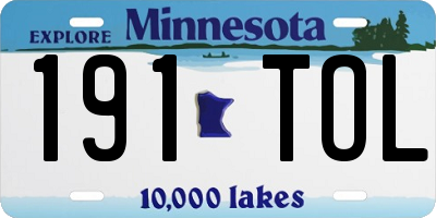 MN license plate 191TOL
