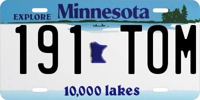 MN license plate 191TOM