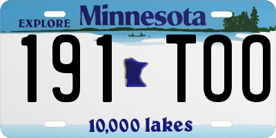 MN license plate 191TOO
