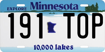 MN license plate 191TOP