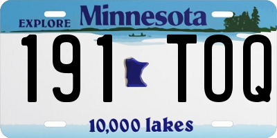 MN license plate 191TOQ