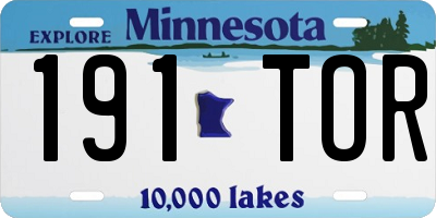 MN license plate 191TOR