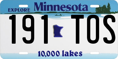 MN license plate 191TOS