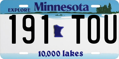 MN license plate 191TOU