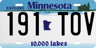 MN license plate 191TOV
