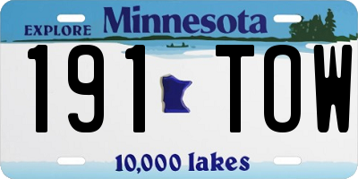 MN license plate 191TOW