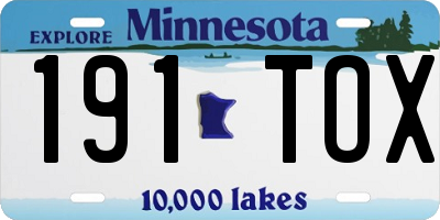 MN license plate 191TOX
