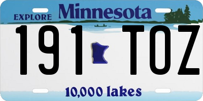 MN license plate 191TOZ