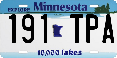 MN license plate 191TPA