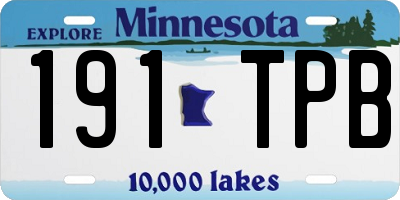 MN license plate 191TPB