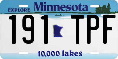 MN license plate 191TPF