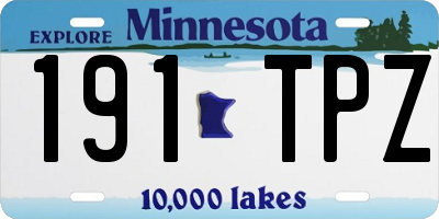 MN license plate 191TPZ