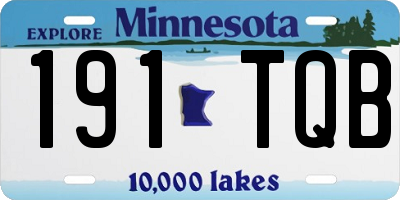MN license plate 191TQB