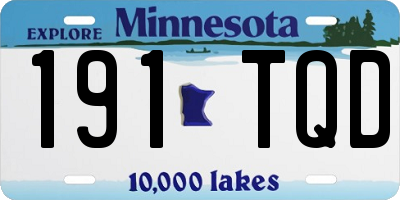 MN license plate 191TQD