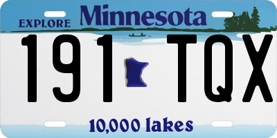 MN license plate 191TQX