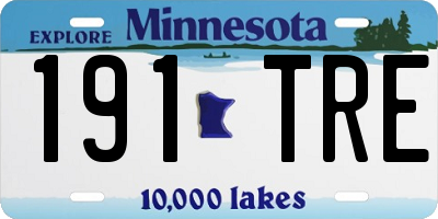MN license plate 191TRE